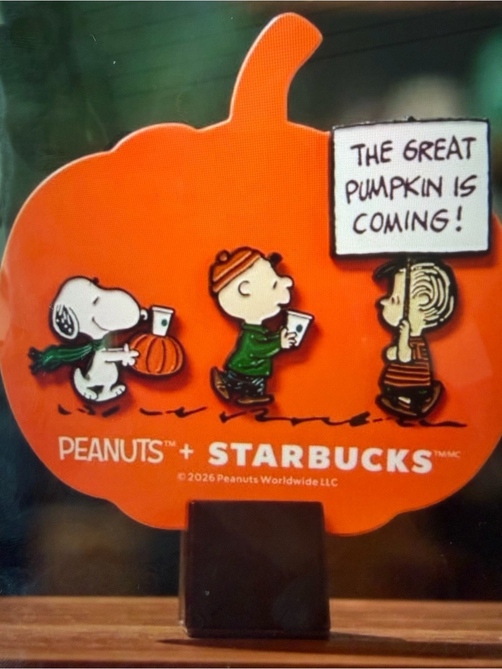 Starbucks x Peanuts Orange Pumpkin Seasonal 2026 pin set NIP 60th anniversary